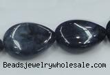 CDU03 15.5 inches 18*25mm flat teardrop natural blue dumortierite beads