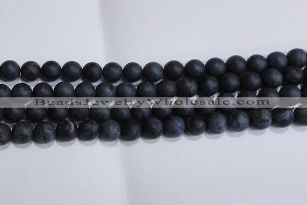 CDU205 15.5 inches 14mm round matte blue dumortierite beads