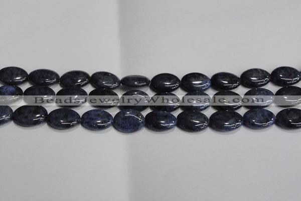 CDU212 15.5 inches 13*18mm oval matte blue dumortierite beads