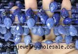 CDU223 Top drilled 10*14mm faceted briolette dumortierite beads