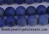 CDU302 15.5 inches 8mm round matte blue dumortierite beads