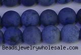 CDU303 15.5 inches 10mm round matte blue dumortierite beads