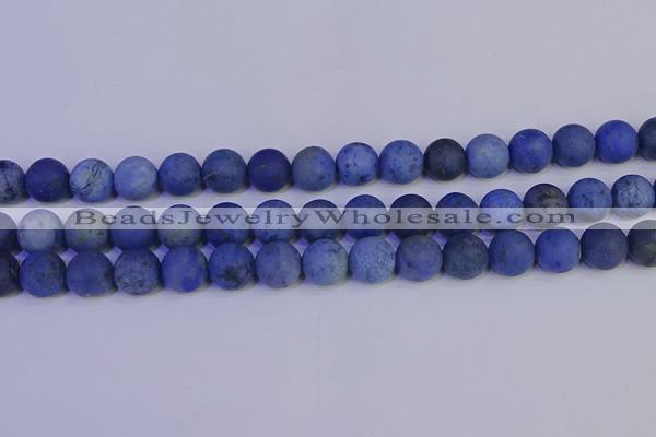 CDU304 15.5 inches 12mm round matte blue dumortierite beads