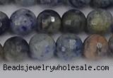 CDU311 15.5 inches 10mm faceted round blue dumortierite beads