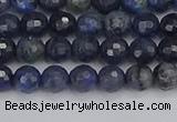 CDU315 15.5 inches 4mm faceted round blue dumortierite beads