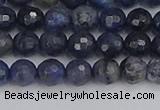 CDU316 15.5 inches 6mm faceted round blue dumortierite beads