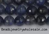 CDU317 15.5 inches 8mm faceted round blue dumortierite beads