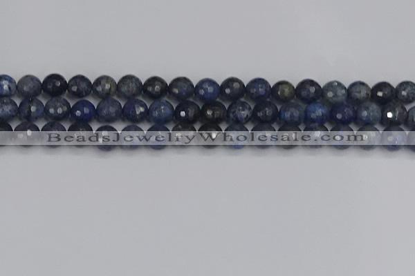 CDU318 15.5 inches 10mm faceted round blue dumortierite beads