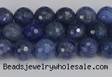 CDU323 15.5 inches 6mm faceted round blue dumortierite beads