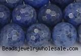 CDU326 15.5 inches 12mm faceted round blue dumortierite beads