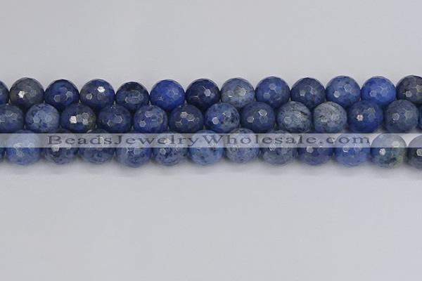 CDU326 15.5 inches 12mm faceted round blue dumortierite beads