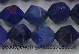 CDU339 15.5 inches 12mm faceted nuggets blue dumortierite beads