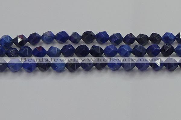 CDU339 15.5 inches 12mm faceted nuggets blue dumortierite beads