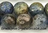 CDU381 15 inches 8mm faceted round dumortierite beads