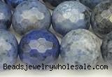 CDU387 15 inches 10mm faceted round dumortierite beads