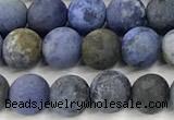 CDU391 15 inches 6mm round matte dumortierite beads