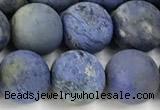 CDU393 15 inches 10mm round matte dumortierite beads