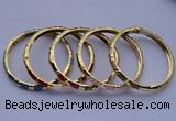 CEB01 5pcs 5.5mm width gold plated alloy with enamel bangles wholesale