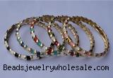 CEB02 5pcs 7mm width gold plated alloy with enamel bangles wholesale