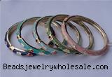 CEB03 5pcs 7mm width gold plated alloy with enamel bangles wholesale