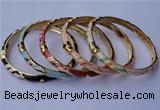 CEB05 5pcs 6mm width gold plated alloy with enamel bangles wholesale