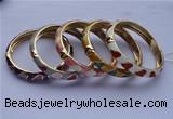 CEB06 5pcs 10mm width gold plated alloy with enamel bangles wholesale