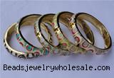 CEB10 5pcs 11.5mm width gold plated alloy with enamel bangles wholesale