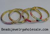 CEB100 6mm width gold plated alloy with enamel bangles wholesale