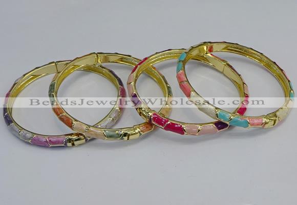 CEB100 6mm width gold plated alloy with enamel bangles wholesale