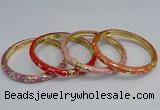 CEB101 6mm width gold plated alloy with enamel bangles wholesale