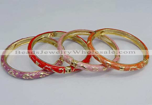 CEB101 6mm width gold plated alloy with enamel bangles wholesale