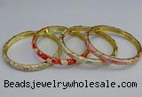 CEB103 6mm width gold plated alloy with enamel bangles wholesale