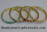 CEB104 7mm width gold plated alloy with enamel bangles wholesale