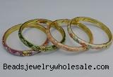 CEB105 7mm width gold plated alloy with enamel bangles wholesale