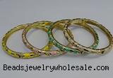 CEB108 7mm width gold plated alloy with enamel bangles wholesale