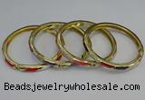 CEB109 7mm width gold plated alloy with enamel bangles wholesale