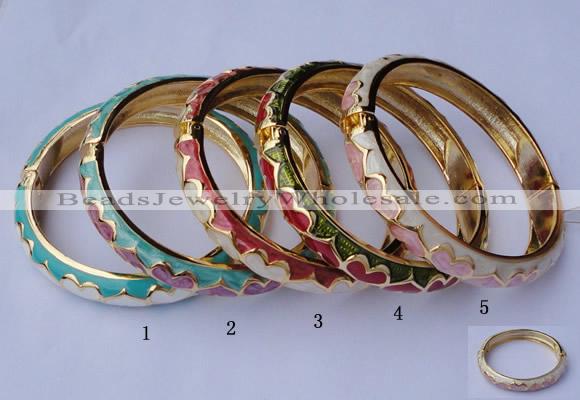 CEB11 5pcs 10mm width gold plated alloy with enamel bangles wholesale