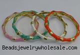 CEB110 6mm width gold plated alloy with enamel bangles wholesale