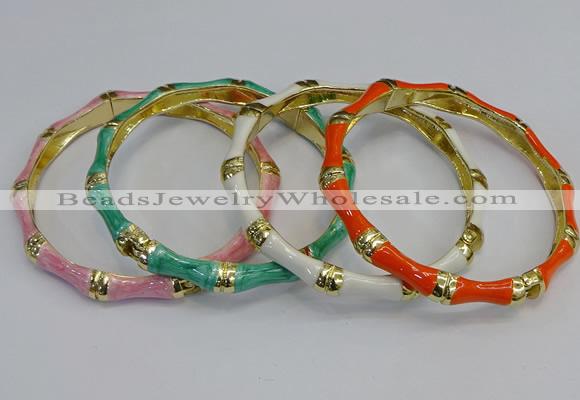 CEB110 6mm width gold plated alloy with enamel bangles wholesale