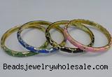 CEB111 6mm width gold plated alloy with enamel bangles wholesale