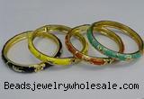 CEB115 7mm width gold plated alloy with enamel bangles wholesale