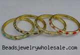 CEB117 6mm width gold plated alloy with enamel bangles wholesale