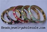 CEB12 5pcs 10mm width gold plated alloy with enamel bangles wholesale