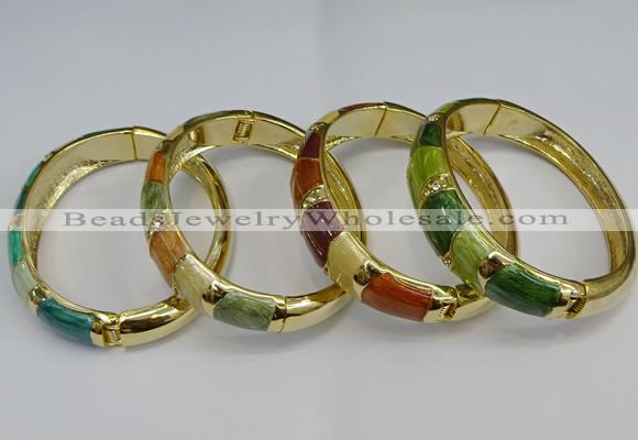 CEB121 16mm width gold plated alloy with enamel bangles wholesale