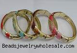 CEB123 16mm width gold plated alloy with enamel bangles wholesale