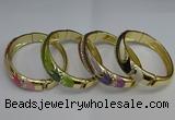 CEB124 16mm width gold plated alloy with enamel bangles wholesale