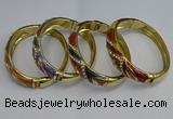 CEB126 16mm width gold plated alloy with enamel bangles wholesale