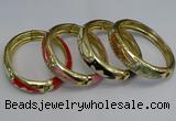 CEB132 16mm width gold plated alloy with enamel bangles wholesale