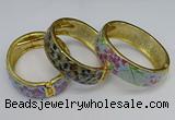 CEB141 20mm width gold plated alloy with enamel bangles wholesale