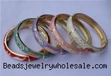 CEB15 5pcs 10mm width gold plated alloy with rhinestone & enamel bangles